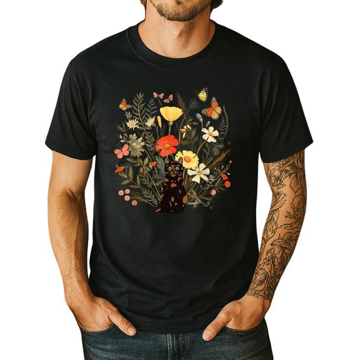 Tortie Cat Owner Flowers Tortie Cat Mom Tortie Cat Dad For Men Women Kids Men's Casual T-Shirt
