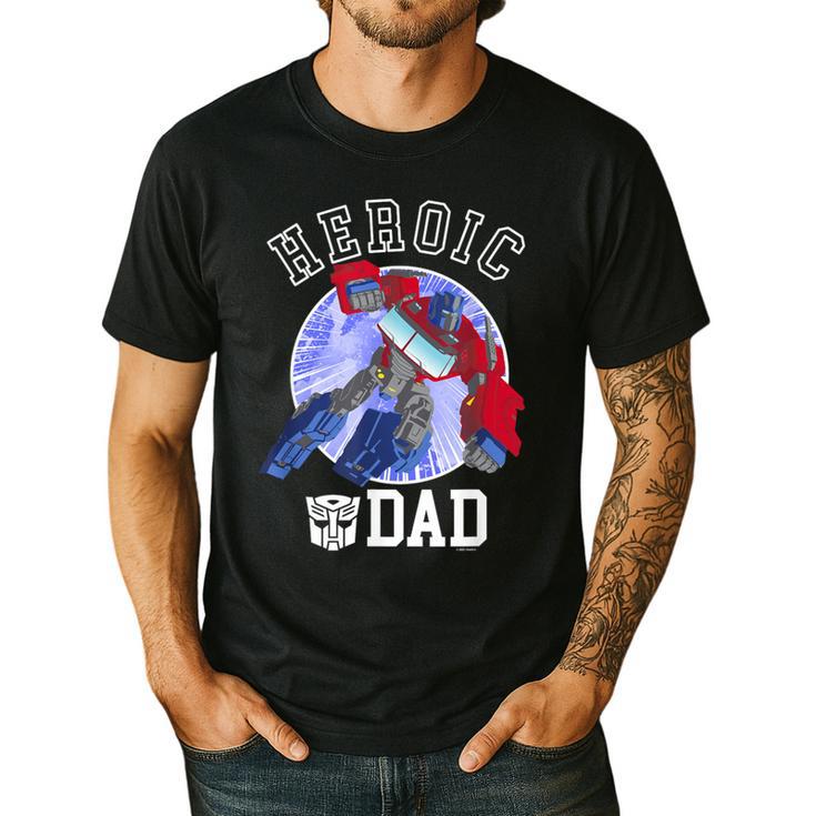 Transformers Father's Day Optimus Prime Heroic Dad Vintage Men's Casual T-Shirt