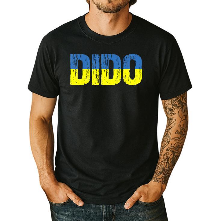Ukrainian Dido Grandfather Dad Ukraine Flag Distressed Men's Casual T-Shirt