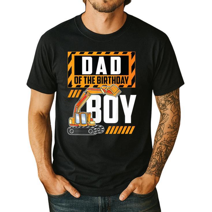 Vehicle Construction Excavator Dad Of The Birthday Boy Small Men's Casual T-Shirt Vehicle Construction Excavator Dad Of The Birthday Boy Small Men's Casual T-Shirt