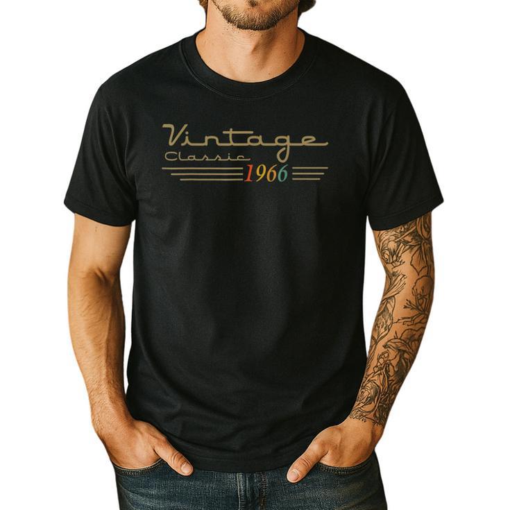 Vintage 1966 Retro 60th Birthday Classic 60 Year Old Men Dad Men's Casual T-Shirt