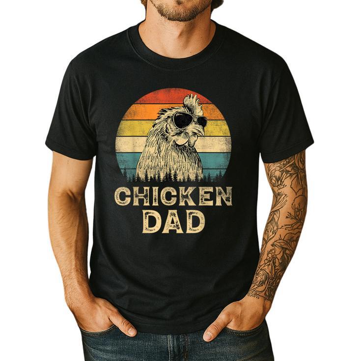 Vintage Chicken Dad Chicken Lovers Daddy Father's Day Men's Casual T-Shirt