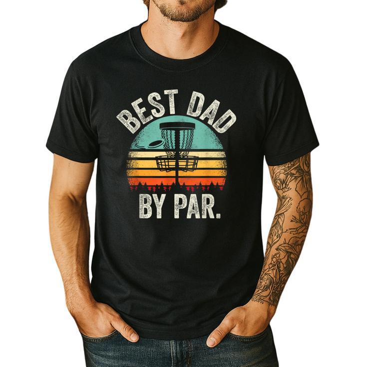 Vintage Disc Golf Dad Best Dad By Par Disk Golf Men's Casual T-Shirt