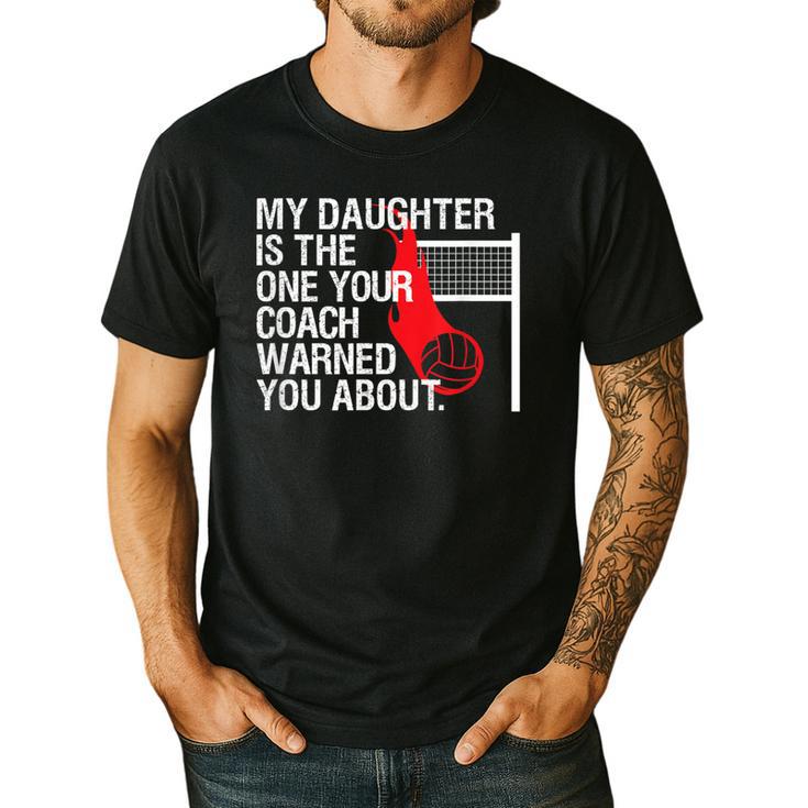 Volleyball Mom Dad Parent Shirt Daughter Player Men's Casual T-Shirt