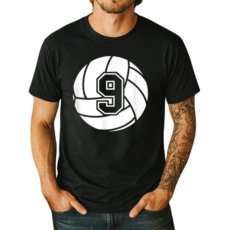 Volleyball Player 9 Volleyball Mom Dad Jersey Number 9 Men's Casual T-Shirt