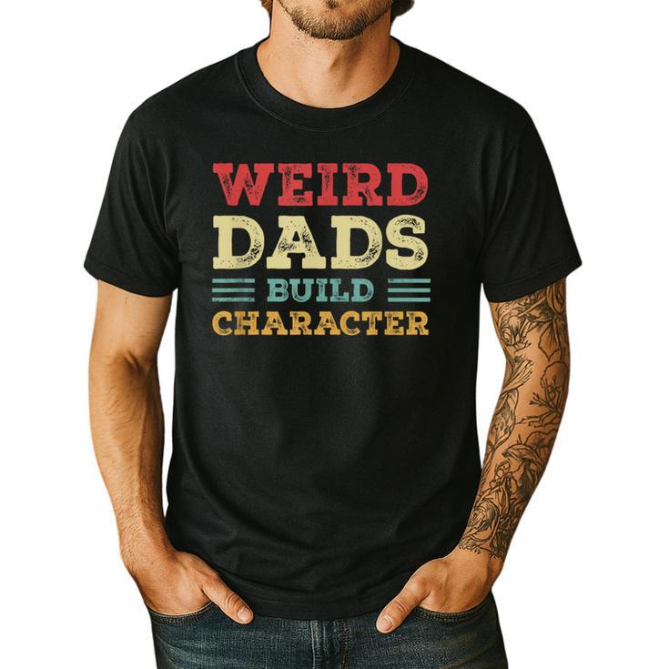 Weird Dads Build Character Vintage Men's Casual T-Shirt