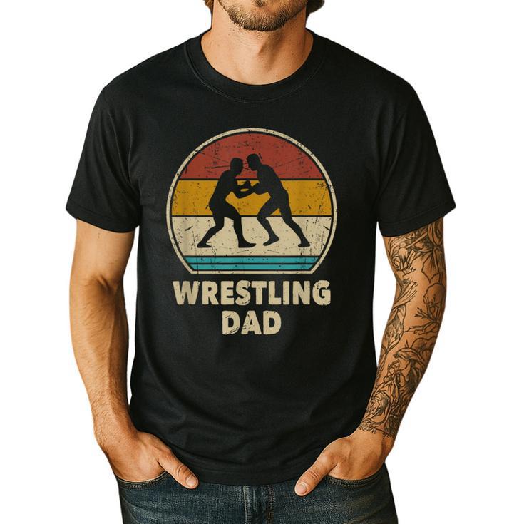 Wrestling Dad Vintage Wrestling Retro Wrestling Lover Men's Casual T-Shirt
