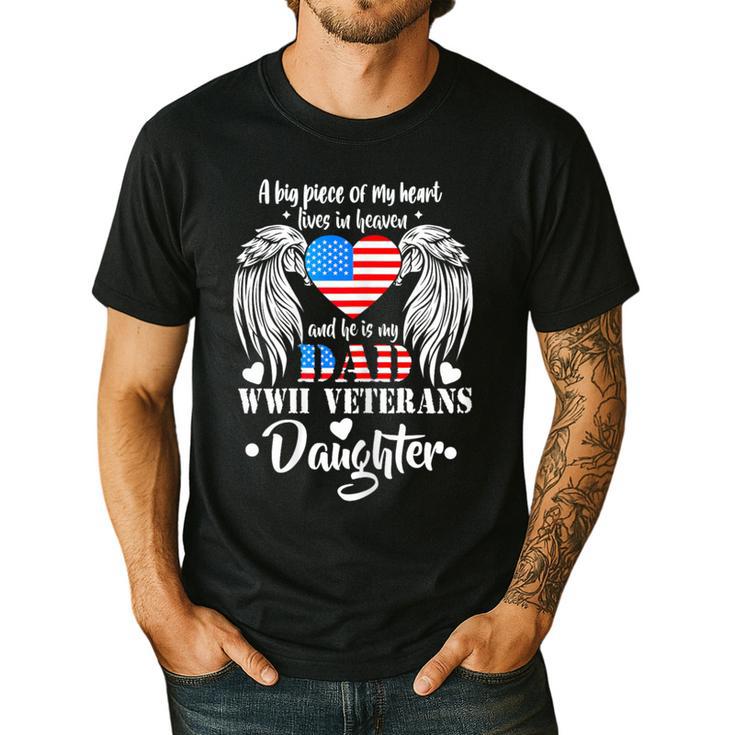WWII Veterans Daughter Dad Remembrance Veteran Day Men's Casual T-Shirt