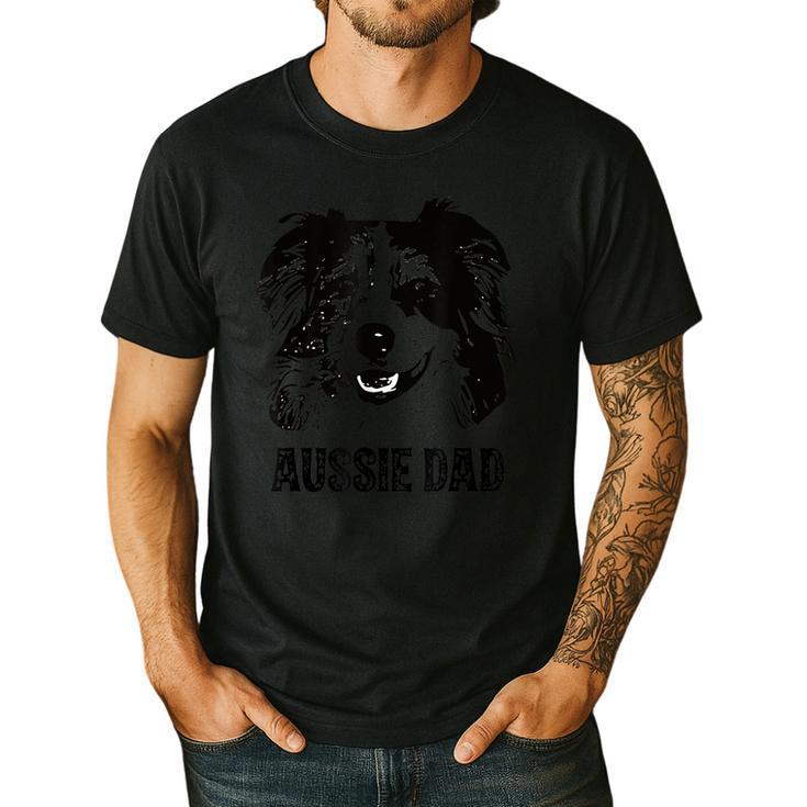 Aussie Dad Australian Shepherd Dog Dad For Men Men's Casual T-Shirt