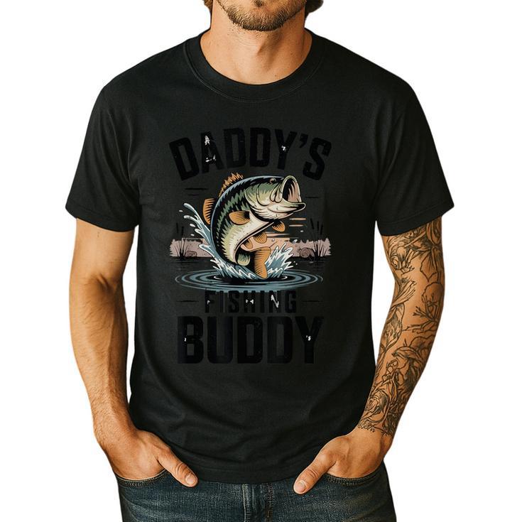 Boy Daddy Fishing Buddy Matching Fishing Bass Fishing Men's Casual T-Shirt