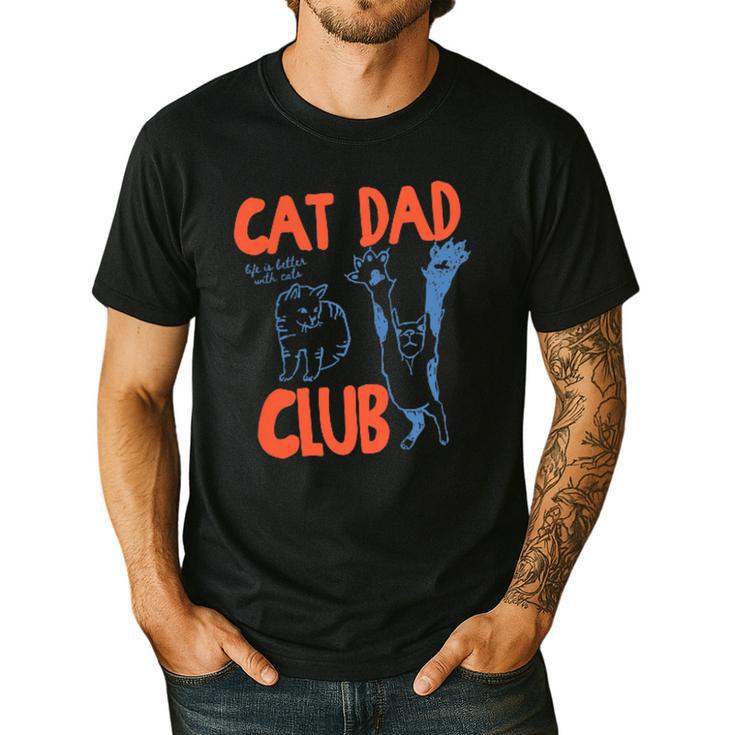 Cat Dad Club Life Is Better With Cats Father's Day Cat Dad Men's Casual T-Shirt