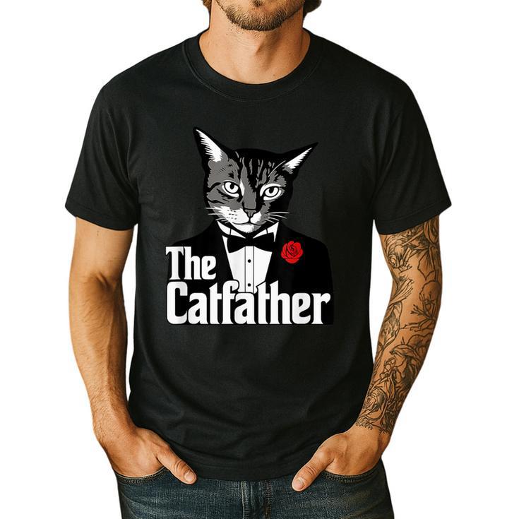 The Cat Father Cool Cat Dad Cat Lovers Men's Casual T-Shirt