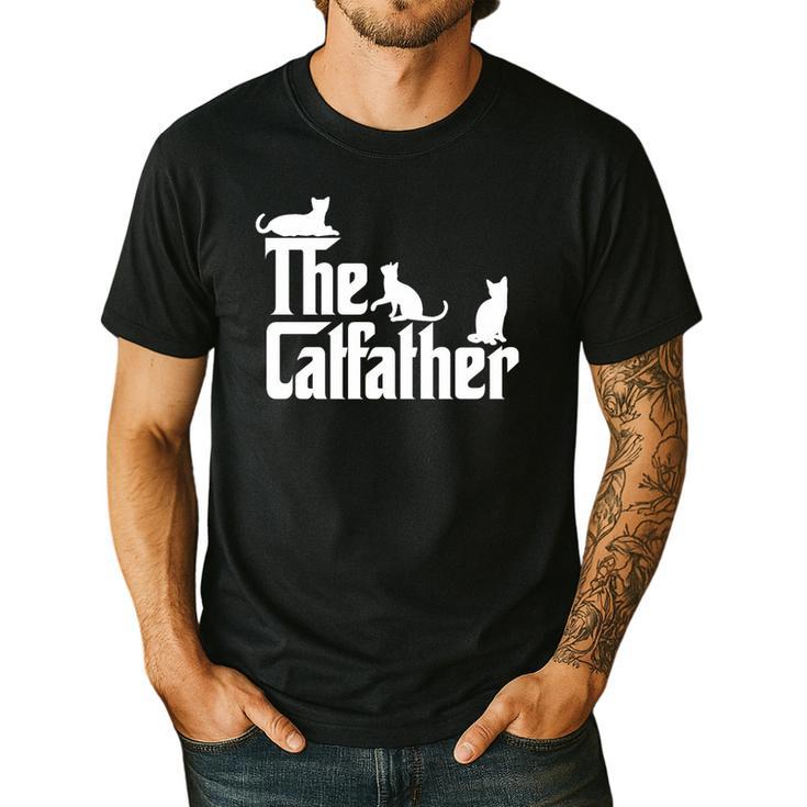 The CatFather Cat Dad T Shirt Cat Lover For Men Premium Tri-Blend Men's Casual T-Shirt