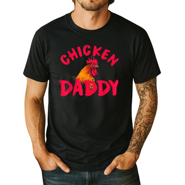 Chicken Dad Rooster Daddy Farmer Men's Casual T-Shirt