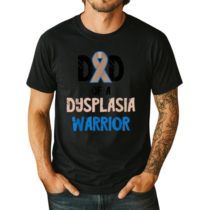 Dad Of A Hip Dysplasia Warrior Beige Blue Hip Dysplasia Men's Casual T-Shirt