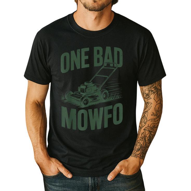 Dad Lawn Mowing One Bad Mowfo Mower  Dad Gardening Men's Casual T-Shirt