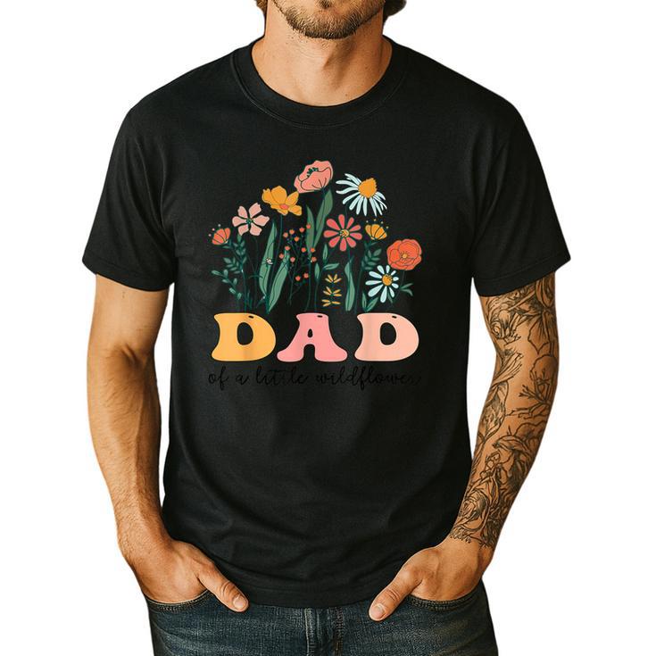 Dad Of The Little Wildflower Birthday Party Baby Shower Men's Casual T-Shirt