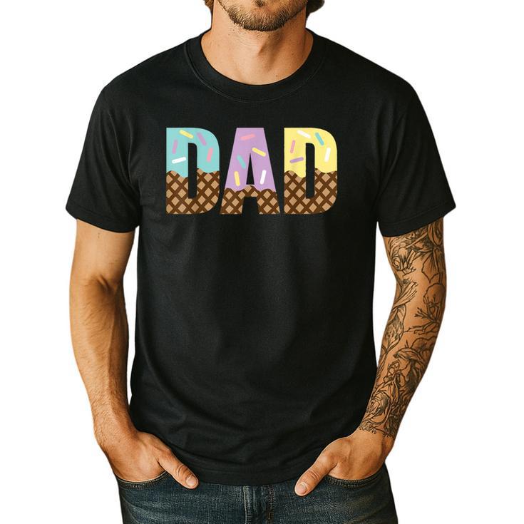 Dad Of The Sweet One Ice Cream 1st First Family Father's Day Men's Casual T-Shirt