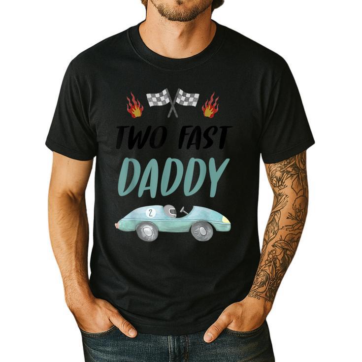 Daddy Dad 2nd Birthday Two Fast Race Car Second Bday Party Men's Casual T-Shirt
