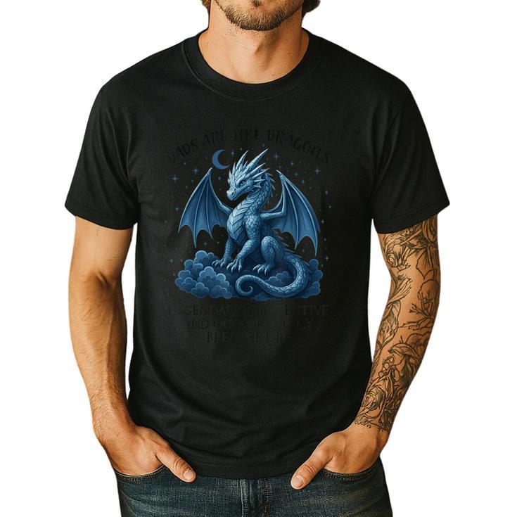 Dads Are Like Dragons Legendary Protective Fatherhood Men's Casual T-Shirt