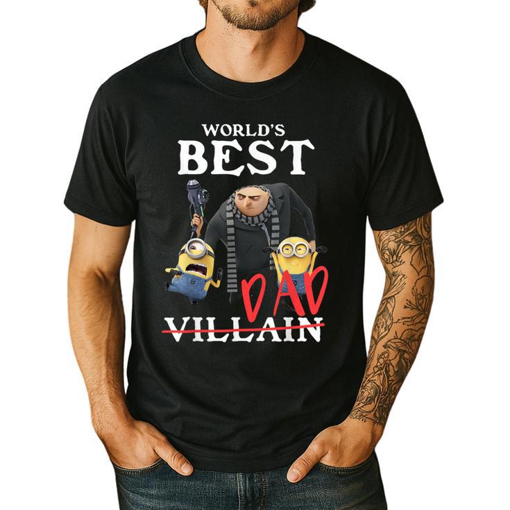 Despicable Me Minions Father's Day World's Best Dad Villain Men's Casual T-Shirt