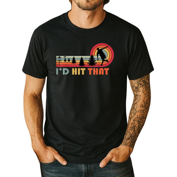Disc Golf I'd Hit That Frisbee Golfer Retro Men Dad Men's Casual T-Shirt