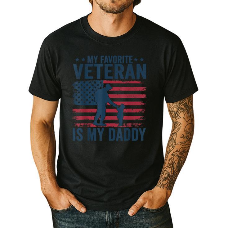 Father Veterans Day My Favorite Veteran Is My Daddy For Kids Men's Casual T-Shirt