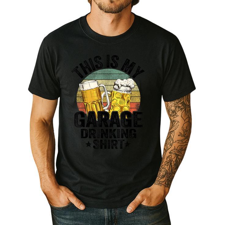 Garage Drinker Dad Vintage Beer This Is My Garage Drinking Men's Casual T-Shirt