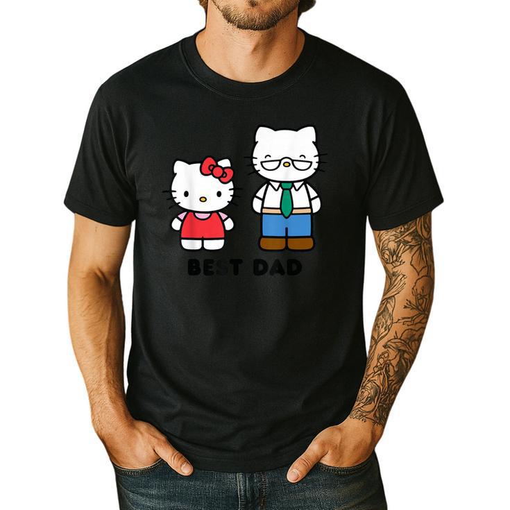 Hello Kitty Best Dad Fathers Day Small Men's Casual T-Shirt