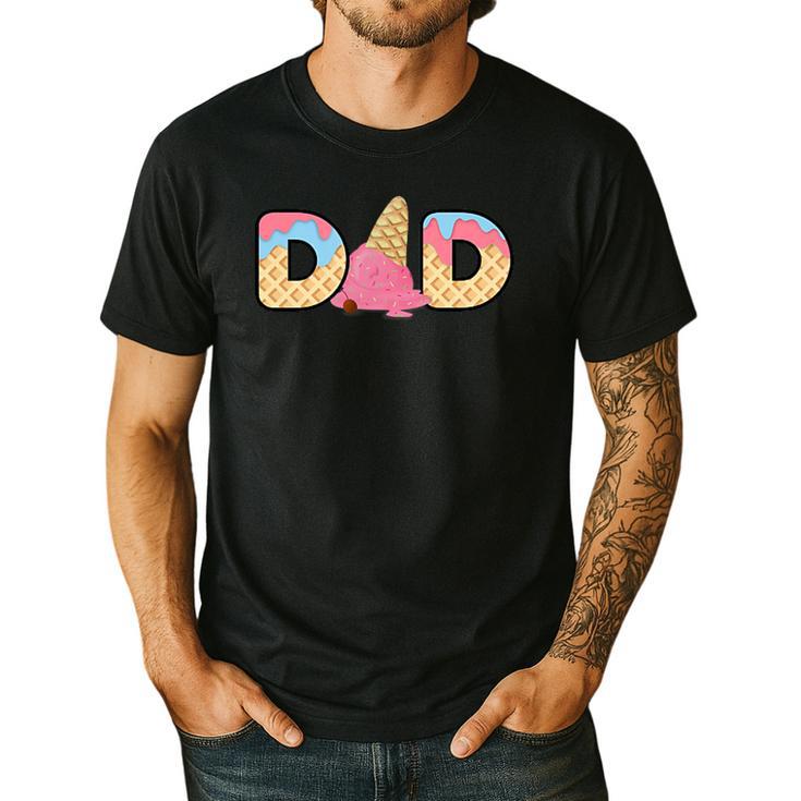 Ice Cream Dad 1st Birthday Matching Family Men's Casual T-Shirt