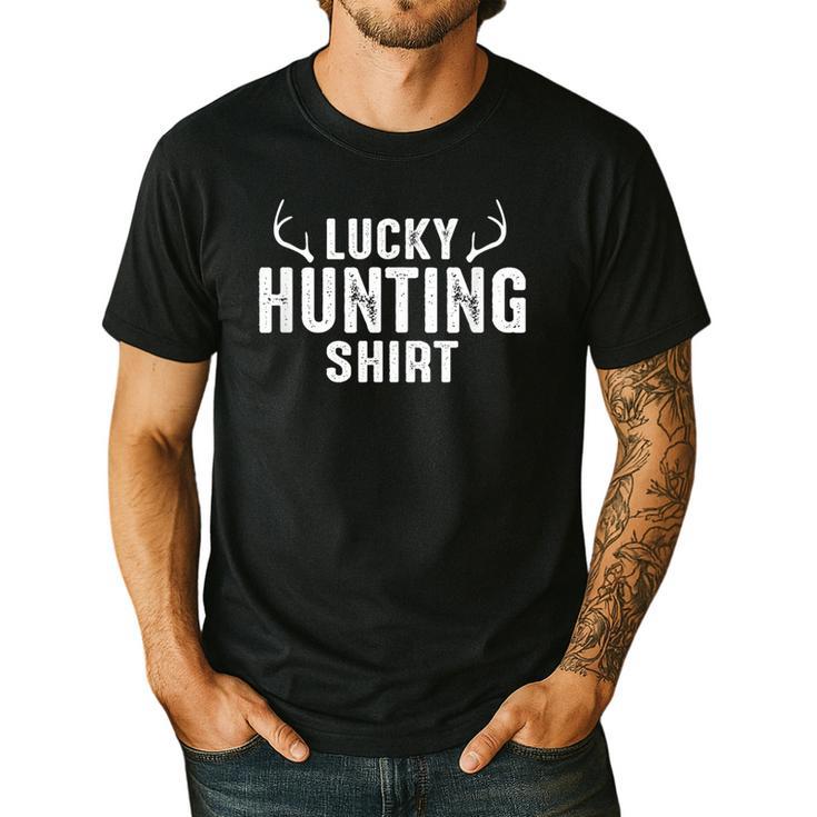 Lucky Hunting Shirt Deer Hunter Dad For Hunters Men's Casual T-Shirt