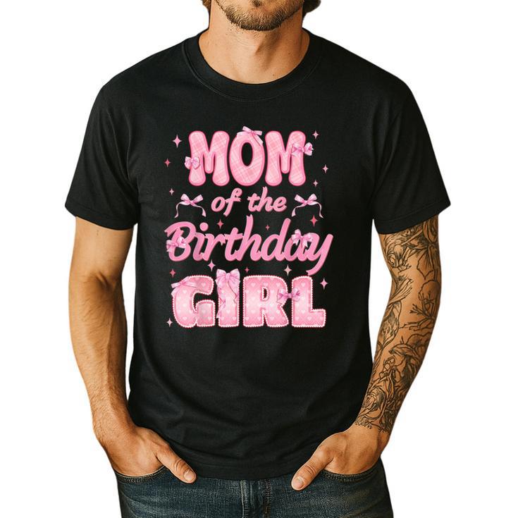 Mom And Dad Of The Birthday Girl Coquette Family Matching Men's Casual T-Shirt