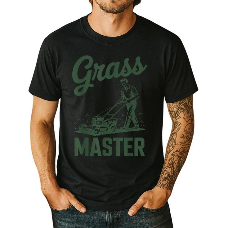 Push Lawn Mower Legend Grass Master Dad Mowing Men's Casual T-Shirt
