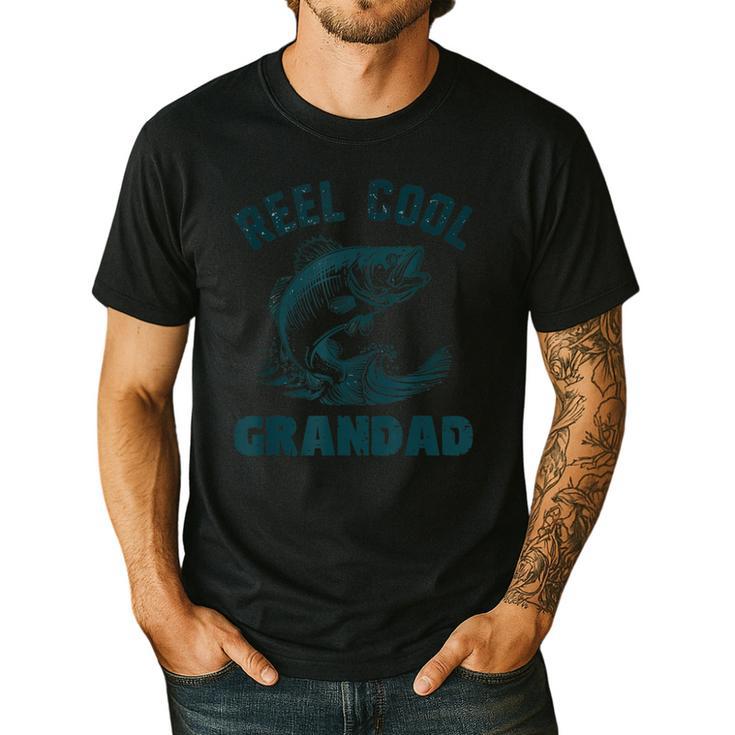Reel Cool Grandad Fishing Grandpa Vintage Style Men's Casual T-Shirt