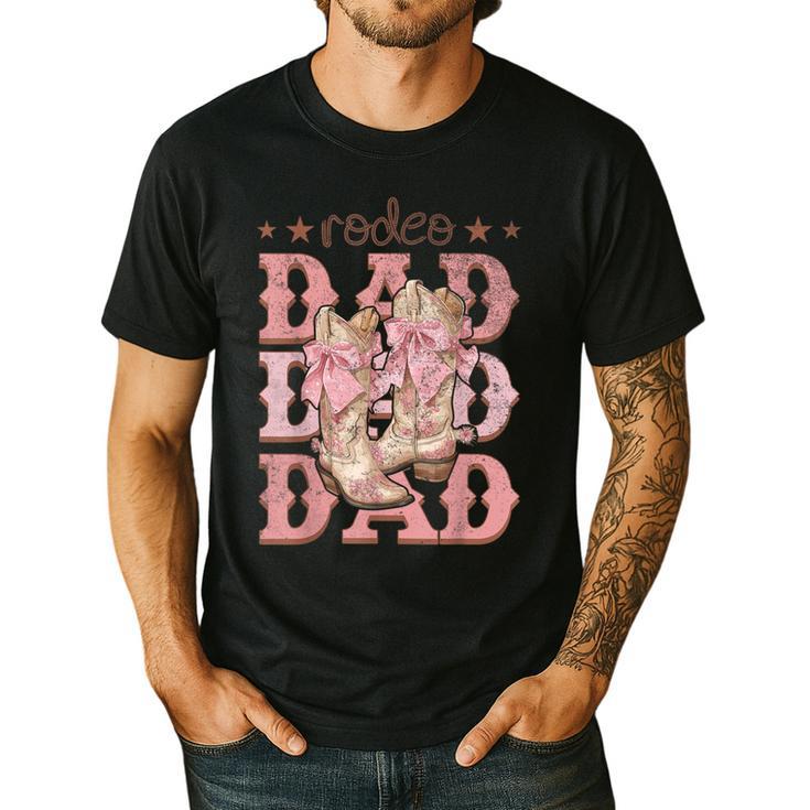 Rodeo Dad Pink Boots Coquette Cow-Girl Birthday Party Men's Casual T-Shirt