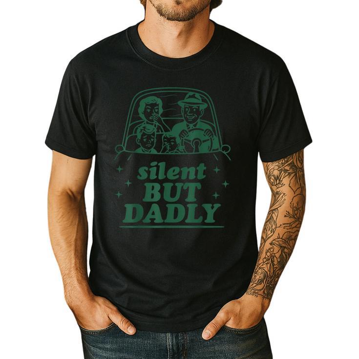 Silent But Dadly Father's Day Fart Dad Farting Vintage Men's Casual T-Shirt