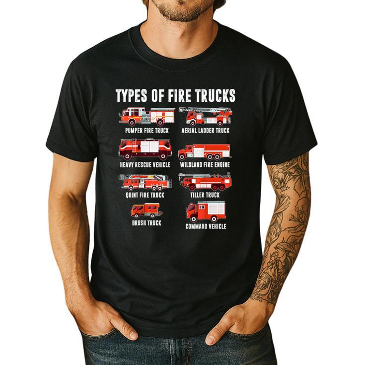 Toddler Boy Types Of FireTruck Firefighter Baby Dad Fireman Men's Casual T-Shirt