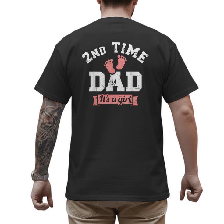 2nd Second Time Dad It's a Girl Gender Reveal Men's Back Print T-Shirt