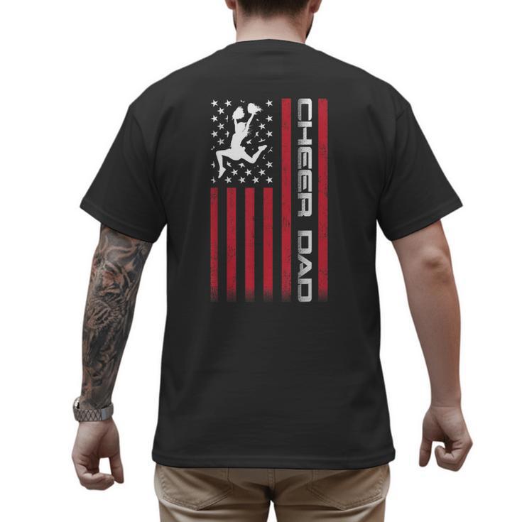 4th Of July US Flag Cheer Dad Shirt For Father's Cheer Men's Back Print T-Shirt