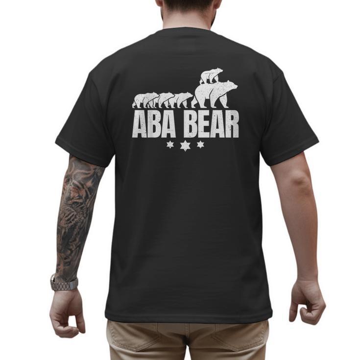 Aba Bear For Jewish Dad With Four Kids On Father's Day Men's Back Print T-Shirt
