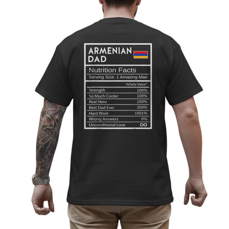 Armenian Dad Nutrition Facts National Pride For Dad Men's Back Print T-Shirt