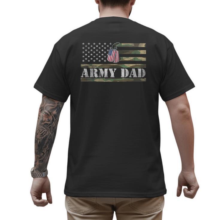 Army Dad With American Flag Camo For Veteran Day Women Kids Men Men's Back Print T-Shirt