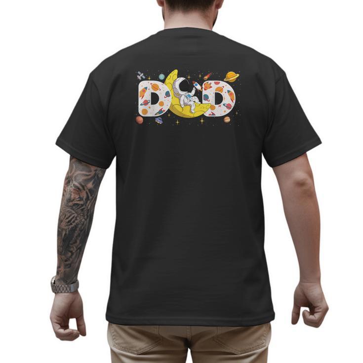 Astronaut Dad Space Birthday Planets Party Matching Family Men's Back Print T-Shirt