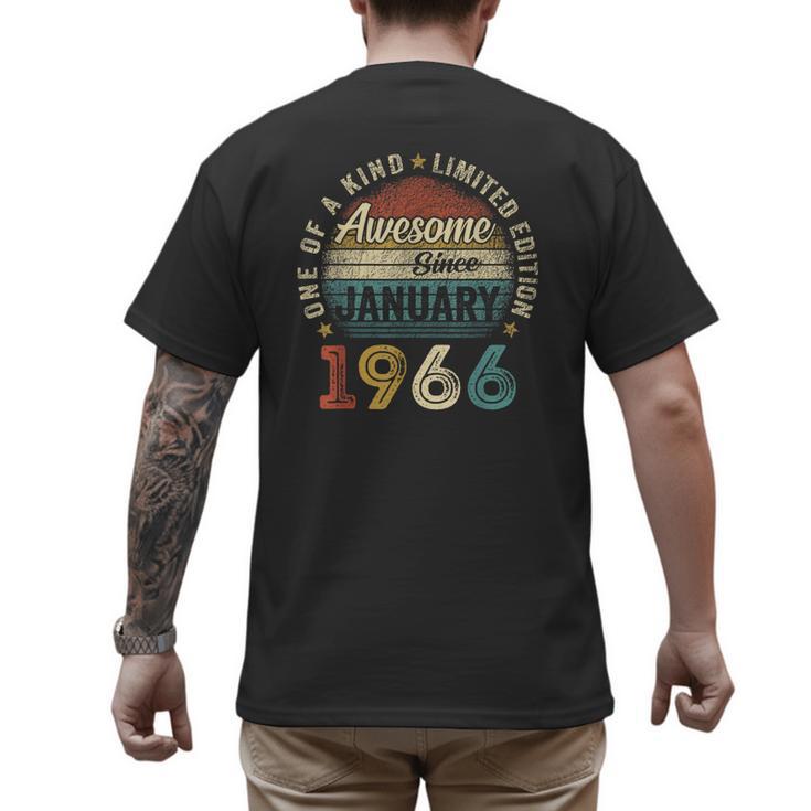 Awesome Since January 1966 60 Year Old 60th Birthday Men Dad Men's Back Print T-Shirt