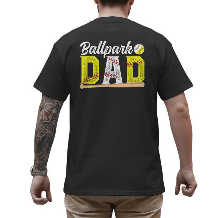 Ballpark Dad Baseball Softball Dad Of Ballers Men's Back Print T-Shirt