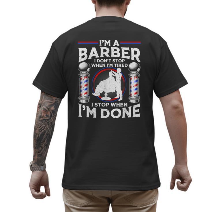 Barber s For Men Dad Hairstyling Humor Quote Small Men's Back Print T-Shirt