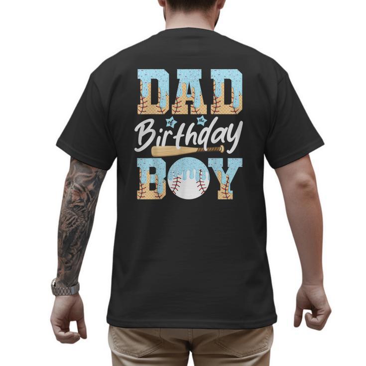 Baseball Ice Cream Drip Dad Of The Birthday Boy Baseball Men's Back Print T-Shirt