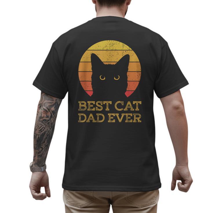 Best Cat Dad Ever Vintage Cat Daddy Fathers Day Men's Back Print T-Shirt