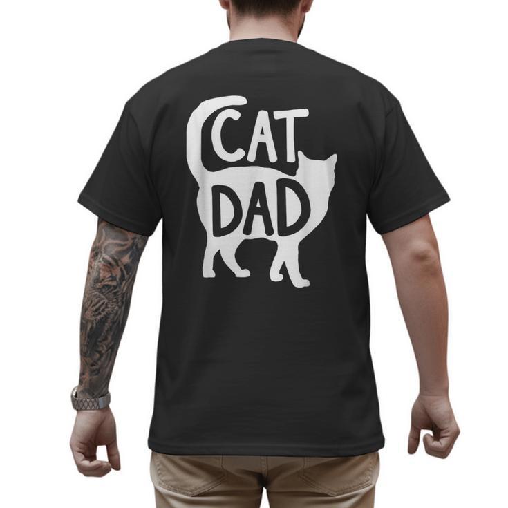 Best Cat Dad Fathers Day Men Kitty Daddy Papa Christmas Meow Men's Back Print T-Shirt