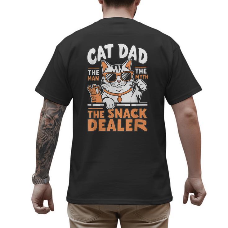 Cat Dad The Man The Myth The Snack Dealer Men's Back Print T-Shirt